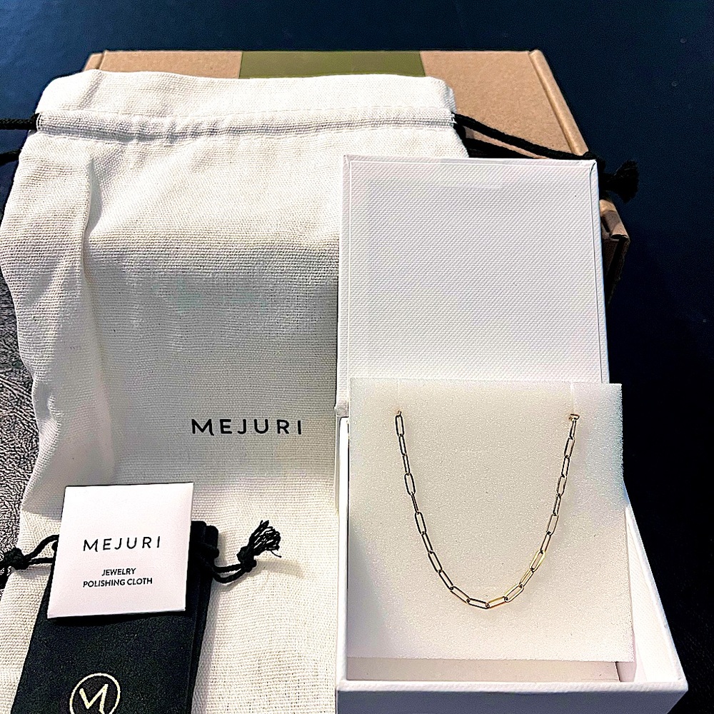 Mejuri 14K gold boyfriend/paperclip bold chain necklace